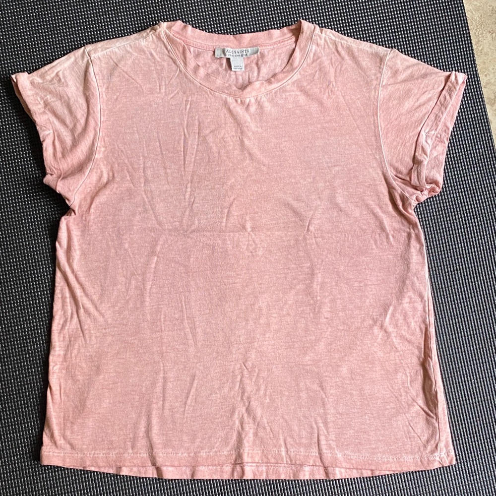 Classic Allsaints round neck ‘Anna Tee’, dusty peach Pink Women's T-Shirt